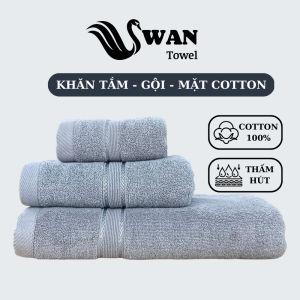 Khăn tắm khăn mặt khăn gội đầu 100% Cotton Swan Towel - Mềm mại thấm hút tốt chuyên dùng cho gia đình khách sạn