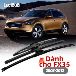 1 Bộ Lưỡi Gạt Nước Kính Chắn Gió Phía Trước Và Phía Sau Dành Cho Infiniti FX35 2003-2012 Cao Su Gạt Nước Kính Chắn Gió Lưỡi Gạt Màu Đen Bền Bỉ