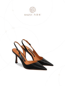 รองเท้าส้นสูงแบบสวมหัวสำหรับผู้หญิง ทรงหัวแหลม ด้านในทำจากหนังแกะ ด้านนอกทำจากหนังแท้ ดีไซน์เรียบง่าย สวมใส่สบาย รองเท้าส้นเดี่ยว