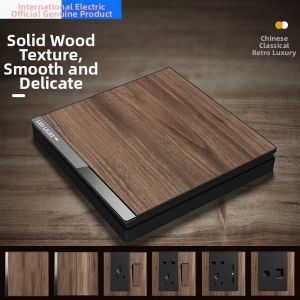 Retro Chinese Style Switch Panel 86 Type Wood Grain
