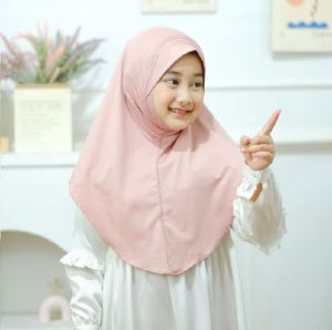 KERUDUNG ANAK DAGU MALAY  INSTAN HIJAB ANAK MALAY 6 BLN - 12 THN