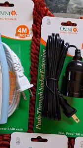 Omni 3 Gang Dual Portable Extension Cord/ Push Thru Socket Extension 3 or 6 Meters