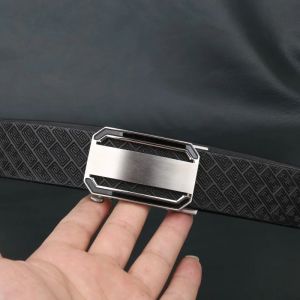 Handmade black border buckle double loop mens genuine cow leather belt imported from Italy top layer cowhide belt 304 stainle