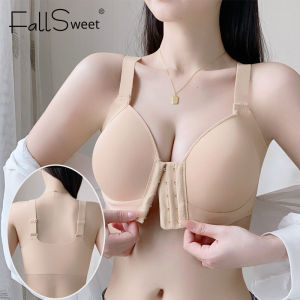 FallSweet Bra ปิดด้านหน้า ผู้หญิง ขนาดบวก ชุดชั้นใน ไม่มีรอยต่อ กดขึ้น บรา เสื้อกั๊กด้านบน ชุดชั้นในเซ็กซี่ 36-44 CD