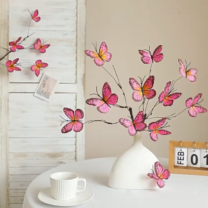 5 Heads Artificial Butterfly Flower 70cm Realistic Wedding Decor - Hiasan Rumah Viral UV Resistant.(Ready Stock)