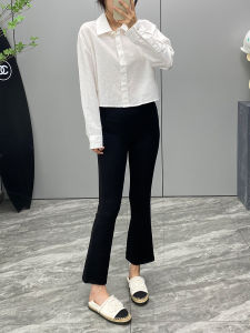 Ultra Comfortable Four-Way Stretch Yoga Pants High Waist Wide Leg Bell Bottom Casual Trousers Nylon Blend Slimming Effect