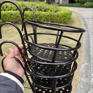 Simple Rotating Floor-standing Outdoor Balcony Shoe Rack Metal Crafted Modern Minimalist Style Home Storage Indoor Shoe Stand