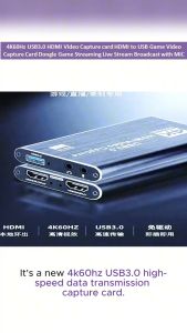 4K60Hz USB3.0 HDMI Video Capture card HDMI to USB Game Video Capture Card SG Ready stock
