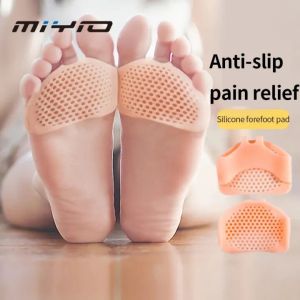 MIYIO 1Pair Silicone Soft Forefoot Pads Slip Resistant Gel Toe Pads Pain Relief Orthotics Breathable Foot Insole