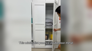 Full‑Steel Clothes Wardrobe 80cm 2‑Door & 118cm 3‑Door 2‑Size Variants Storage Cabinet with Hanging Rails & Multi‑Layer Shelves Moisture‑Proof Rust‑Resistant Anti‑Termite Bedroom Closet Organizer Self‑Assembly