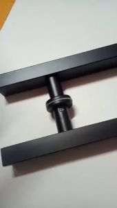 Modern Minimalist Black Square Stainless Steel Door Knob & Heavy Duty Main Door Handle