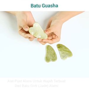 Alat Pijat Wajah Alami: Guasha & Jade Roller