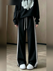 Casual Elastic Waist Wide Leg Jogger Pants for Women Loose Fit Sports Sweatpants Non Plus Size Regular Standard Size Daily & Gym Wear for 18-35 Ladies