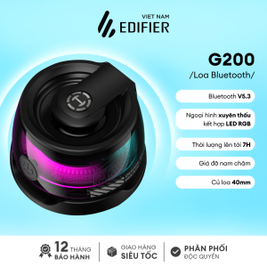 Loa Bluetooth tích hợp nam châm G200 | Ngoại hình xuyên thấu kết hợp LED RGB | Thời lượng lên tới 7H | Bảo hành 15 Tháng