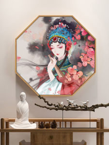 Modern Chinese Style Decorative Painting Beautiful Flower Face Peking Opera Character Artistic Hanging Picture Living Room Wall Art