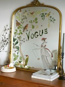 Vintage French Milk Tea Cafe Cake Shop Popular Store Mirror Sticker Photo-taking Decorative Film Medium Size for Business Use