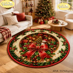 VIKAMA Fall Round Rug Gnome Pumpkin Print Circular Mat Non Slip For Living Room Bedroom Dining Room Holiday Home Decor