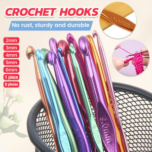 LoviRa Multicolor Aluminum Crochet Hooks Knitting Needles Craft Yarn Length 15cm Width 2mm-6mm