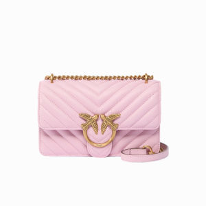 Pinko | Herringbone Patterned Commuter Shoulder Bag