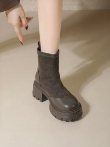 Josiny | Retro British Style Platform Boots Heel