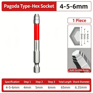 Hex Head Allen Wrench Bit Set Pagoda Magnetic Screwdriver Drill Bits for Impact Driver Multi-Step Hex Socket Screwdriver Bit