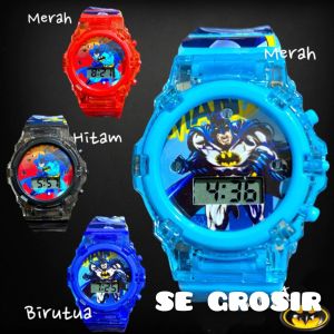JAM TANGAN ANAK DIGITAL BATMAN MUDIK DAN LAMPU WARNA WARNI