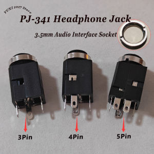 5/10PCS 3.5mm 3/4/5-pin Headphone Jack Vertical Socket With Nut 3.5 Audio Headphone Connector PJ-341 Headphone Jack
