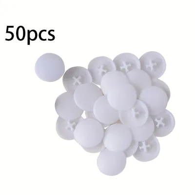 50PCS White Screw Cover Self-Tapping Covers Slotted Screws Plastic Hole Cover For Cabinets Furniture Home Decorative Fasteners