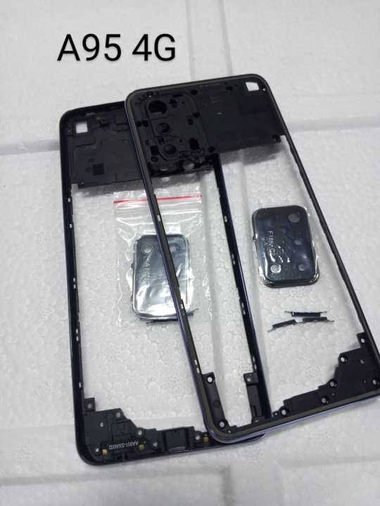 Bezel Bazel OPPO A95 4G Tutup Mesin tulang tengah plus tombol kaca kamera