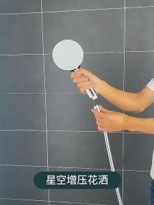 New 5 Modes Shower Head High Pressure Big Panel Large Flow Sier Black Showers Massage Handheld Showerhead Bathroom Accessories