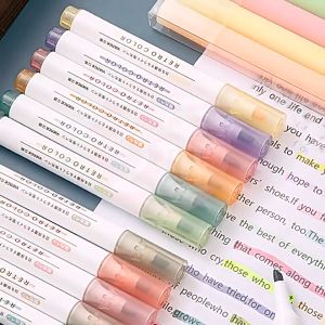 6pcs/set Highlighter Pen Pastel Marker Watercolor Highlighters Art Stationary