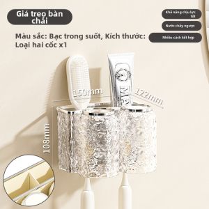 BAOJIAWANG | Tủ Đựng Đồ Nhà Tắm Treo Không Cần Khoan cho Bàn Chải Răng và Cốc