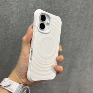 Dell Compatible 16 Phone Case Gravel White Wave Magnetic Absorption 16Promax Skin Feel Anti Fall 15Pro Airbag 14 Premium 13 Simple 12 Internet Famous 16Plus