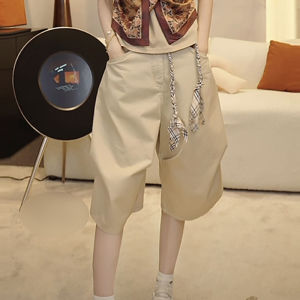 Shalldoer | Summer Sporty Two-Piece Set Womens Short Sleeve T-Shirt Wide Leg Pants Casual Design Sense Fake Two-Piece Outfit Round Neck