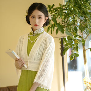 New Chinese Style Autumn Winter Flag Robe Shoulder Shawl Sleeveless Outerwear Loose Top Cardigan Polyester Fiber Short Length