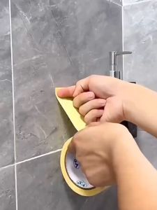 Strong Double Sided Adhesive Tape Floor Cloth Base Grid Tape Yellow Mesh Waterproof Traceless Translucent