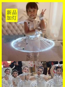 ชุดแฟชั่นเทคโนโลยีสำหรับเด็กชูฟนักบินอวกาศชุดเครื่องการแสดงแคทติ้งชุดเครื่องการแสดงบินอวกาศนักบินอวกาศชุดเต้นรำแนววิทยาศาสตร์แบบใหม่