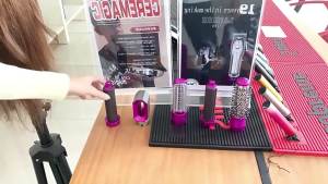 5 IN 1 Detachable Hot Air Brush Ionic Hair Care Styling Set Fast Dry Nozzle Auto Left Right Curler Straightening Volumizing Round Brush 3 Temperature Control 360° Swivel Cord Anti-Overheat Hair Dryer Styler