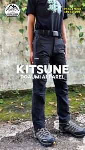 Celana Outdoor QuickDry Doaumi Kitsune Warna Abu-abu Nyaman & Elastis
