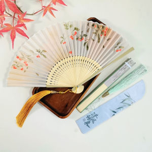Vintage Cherry Blossom Phong Cácholdsen Trắng Nhạt Mũi Tre 30 Cành Vật Phẩm Quạt Nữ Quạt Trang Trí Trang Trí Nhà