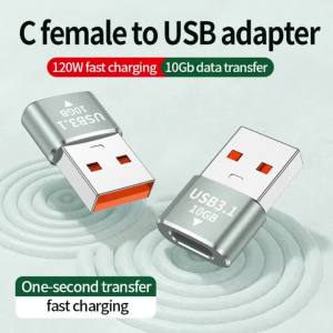 Bộ Chuyển Đổi USB 3.1 Type C 120W Sạc Nhanh Bộ Chuyển Đổi OTG Nữ Sang Đầu Nối USB C Cho MacBook iPad Huawei Xiaomi Samsung