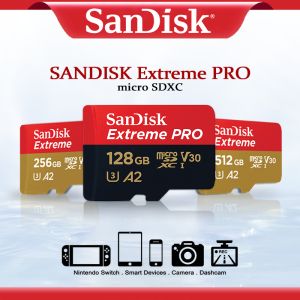 Sandisk Extreme Pro MicroSD UHS-I Card with Adapter 128GB / 256GB / 512GB Memory Card SDXC A2 U3 Card Class 10 Memory Card