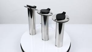 2pcs 15/30/90 องศา Heavy Flush Mount ผู้ถือ Rod ตกปลาสแตนเลสพร้อมฝาปิดด้านในปะเก็นอุปกรณ์เรือ