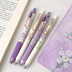 4 Bộ Bút Gel Có Thể Thu Vào Họa Tiết Hoa Dễ Thương 0.5 Mm Điểm Tốt Nhanh Khô Mực Đen Viết Êm Bút Cho Văn Phòng Đồ Dùng Học Tập