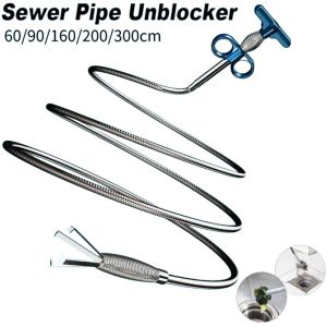 1/1.6/2/3M Spring Pipe Dredging Tools Sewer Pipe Unblocker Drain Snake Hose Drain Cleaner Sticks Clog Remover Cleaning Household