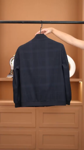 Áo Khoác Nam Trυng Niên Có Lót Lông Siêu Mềm Mịn Họa Tiết Kẻ Caro hàng Quảng Châu Cao Cấp