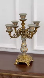 Giá nến họa tiết hoa nhỉ tân cổ điển CB39-GN