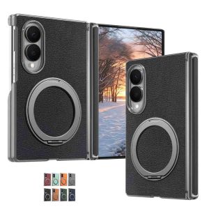 for Samsung Galaxy Z Fold 8 Ultra/8/7/6 Case Leather Texture Black | Fit for Magnetic Wireless Charging Crocodile Texture Leather Shockproof Protective Cover with Stand for Galaxy ZFold 8
