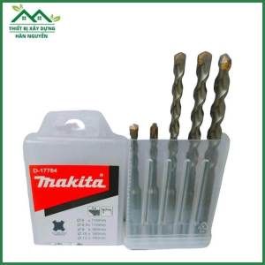 Bộ mũi khoan bê tông Makita D-17784 2 cạnh đầu gài 6 6.5 8 1012mm cho máy khoan betong