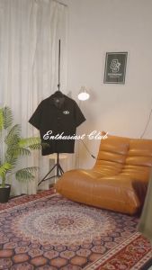 OOTDSUPPLY Reguler Shirt Linen Liquify Black & White | Kemeja Kerah Terbuka | Lengan Pendek Premium | CLNNE